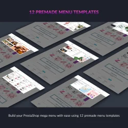 PrestaShop mega menu module provides 12 premade menu templates