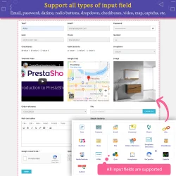 PrestaShop contact form module supports all types of input fields