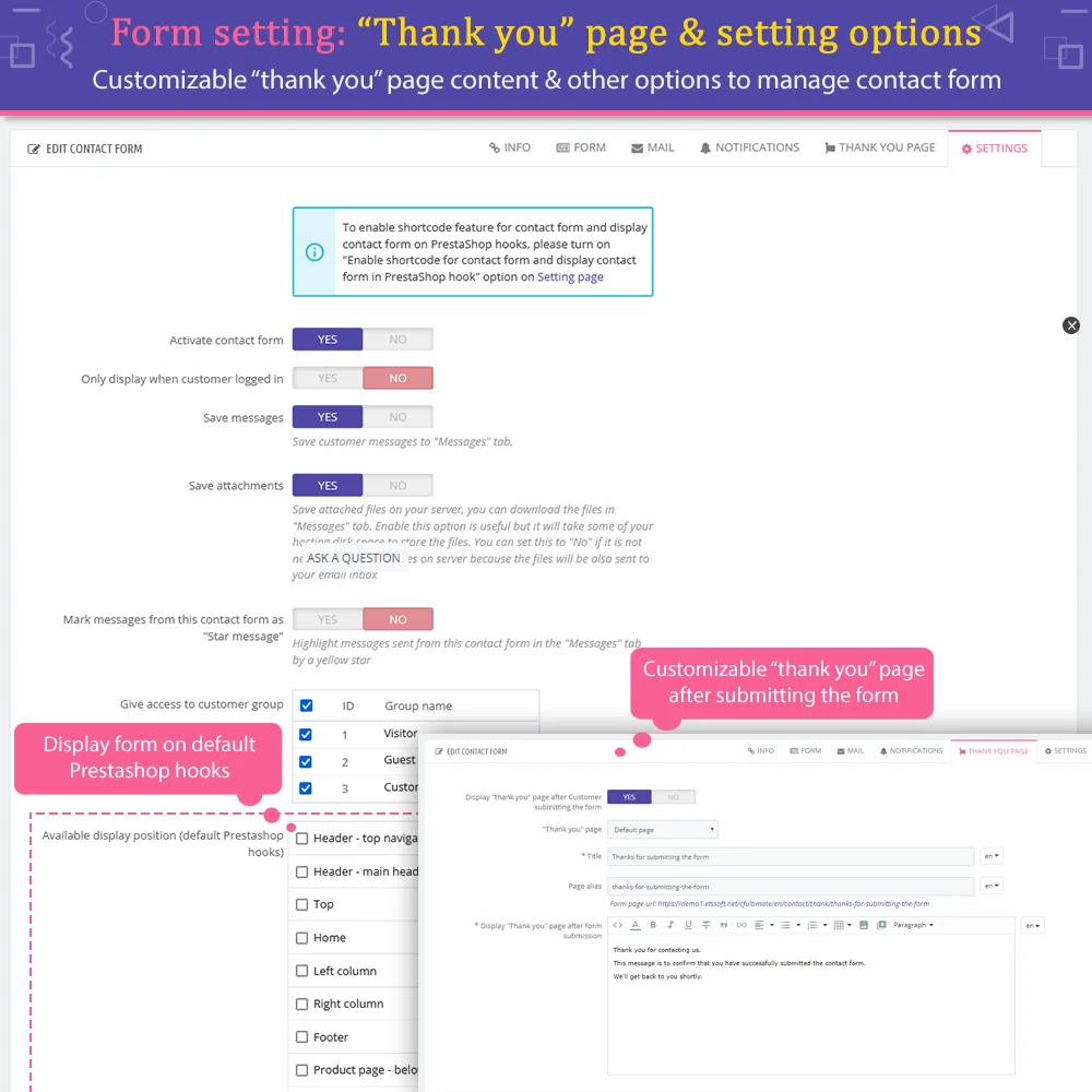 Introduce the PrestaShop contact form module