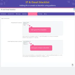 IP and email blacklist