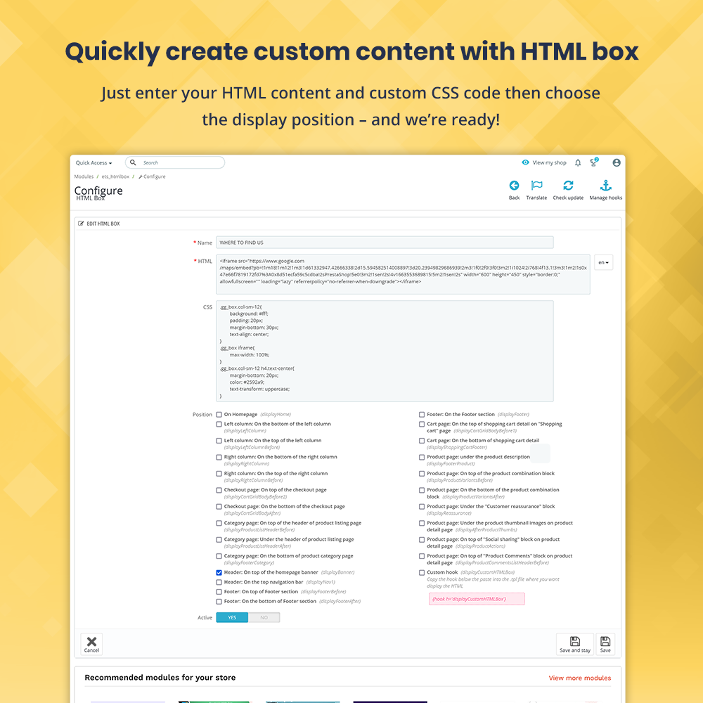 HTML Box Free HTML box module