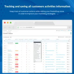 PrestaShop customer history module helps admin track and save all customers' activities information