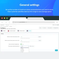 PrestaShop customer tracking module's general settings