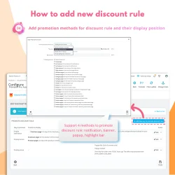 Step 4: Add promotion methods for discount rule and their display position