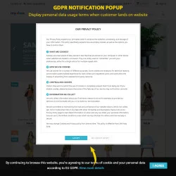 GDPR notification popup