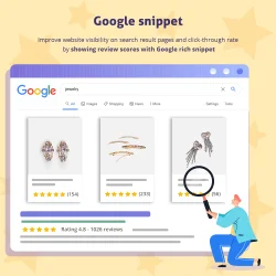 PrestaShop product rating module shows review scores with Google rich snippet
