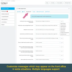 Customize messages appear on the front office