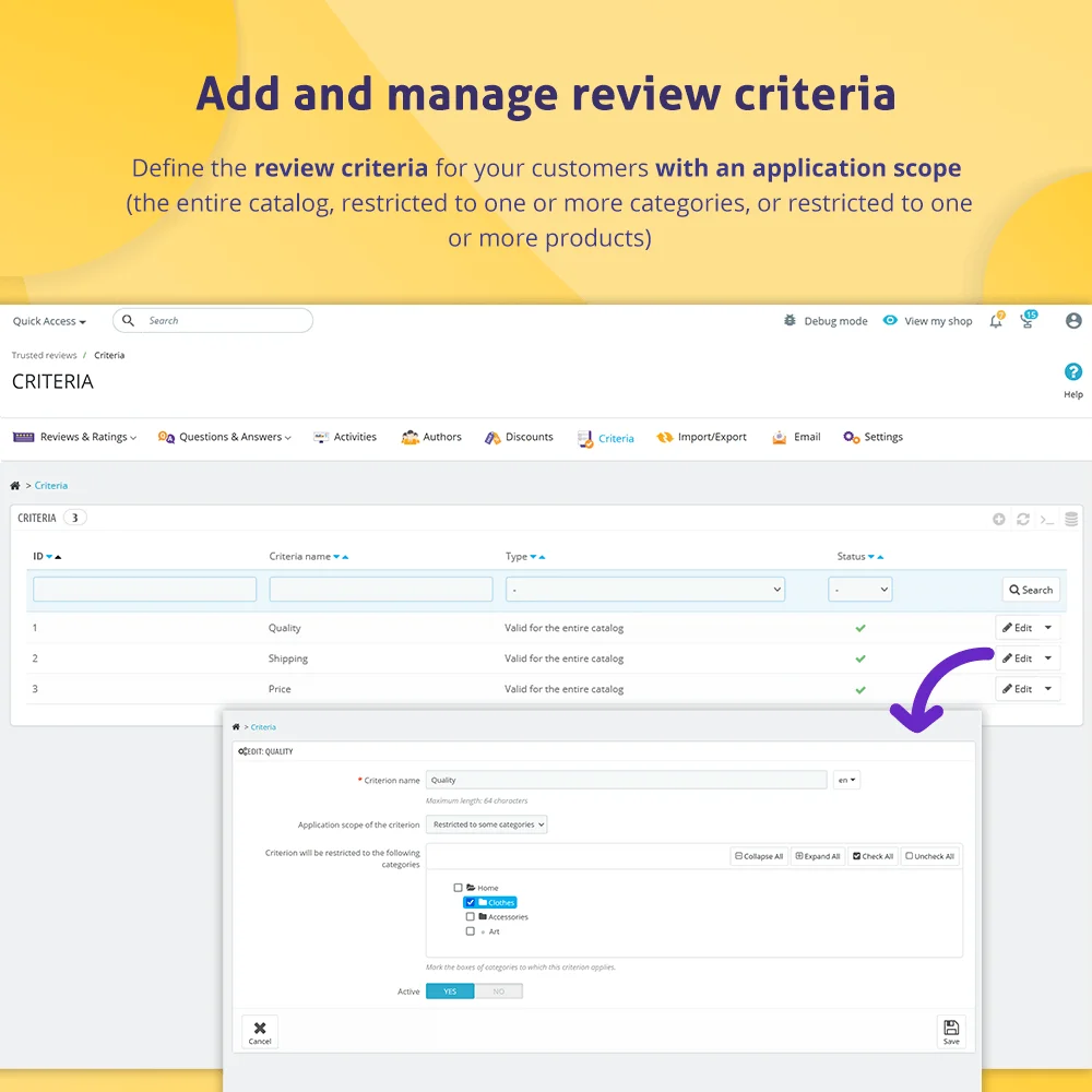 Introduce PrestaShop customer review module