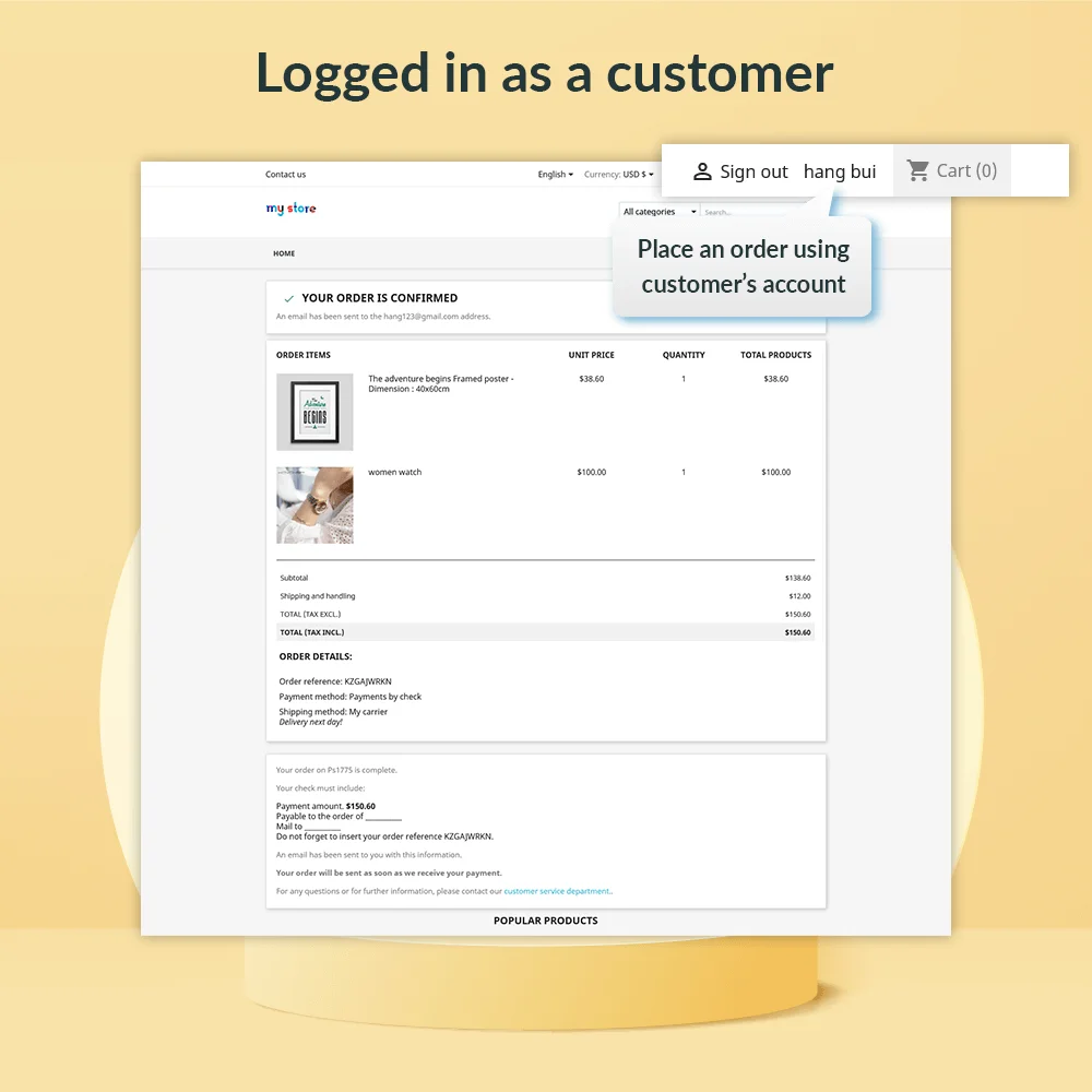 Introduce PrestaShop login as customer module