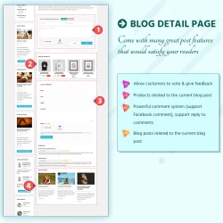 Blog detail page with great post features