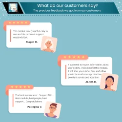 Customers' feedback about our PrestaShop export orders module
