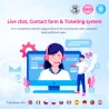 Live chat, Contact form and Ticketing system