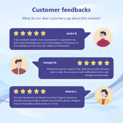 Customers' feedback about our Prestashop abandoned cart module