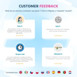 Customers' feedback about our prestashop migrate module