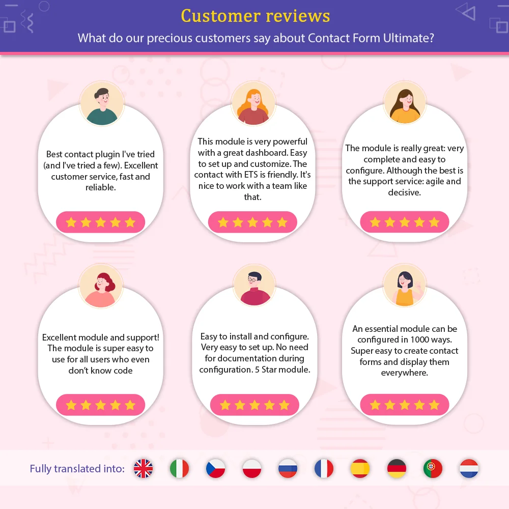Customers' feedback about our PrestaShop custom contact form module