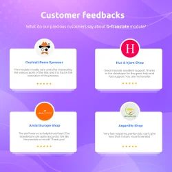 Customers' feedback about our PrestaShop translation module