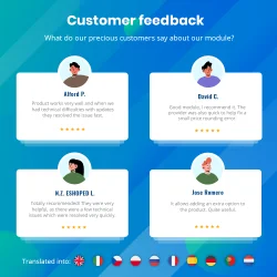 Customers' feedback about our PrestaShop product customization module