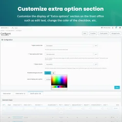 Customize the extra option section