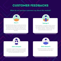 Customers' feedback about our PrestaShop product manager module