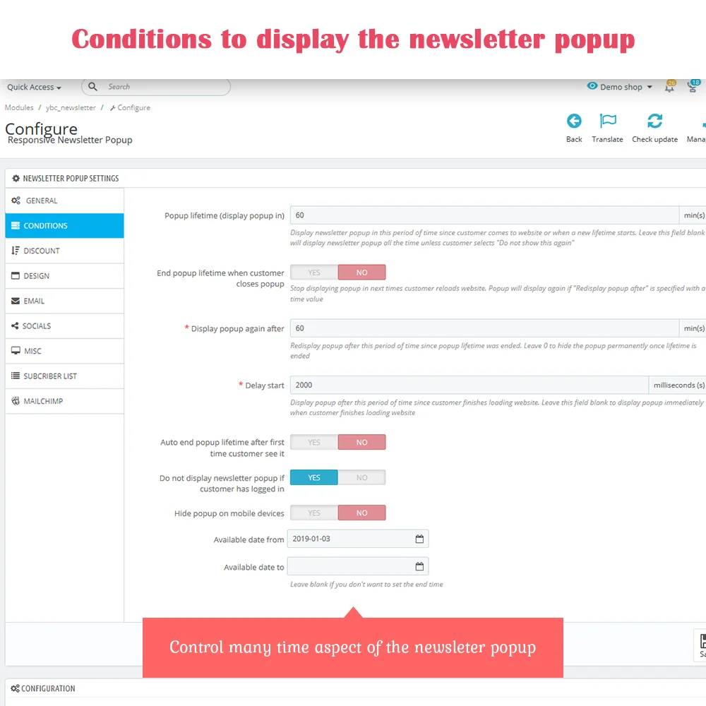 Introduce PrestaShop newsletter popup module