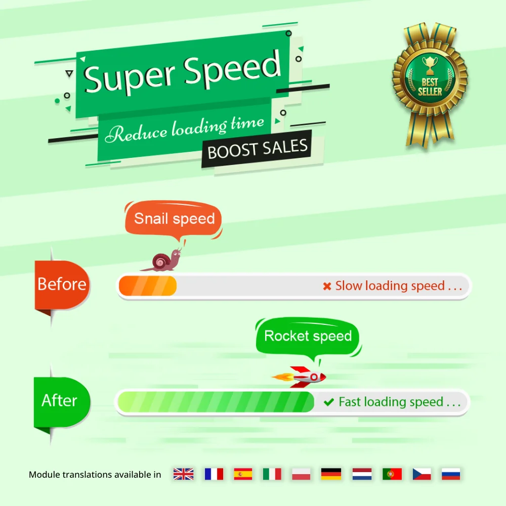 Super Speed - Incredibly fast - WebP, Cache & SEO