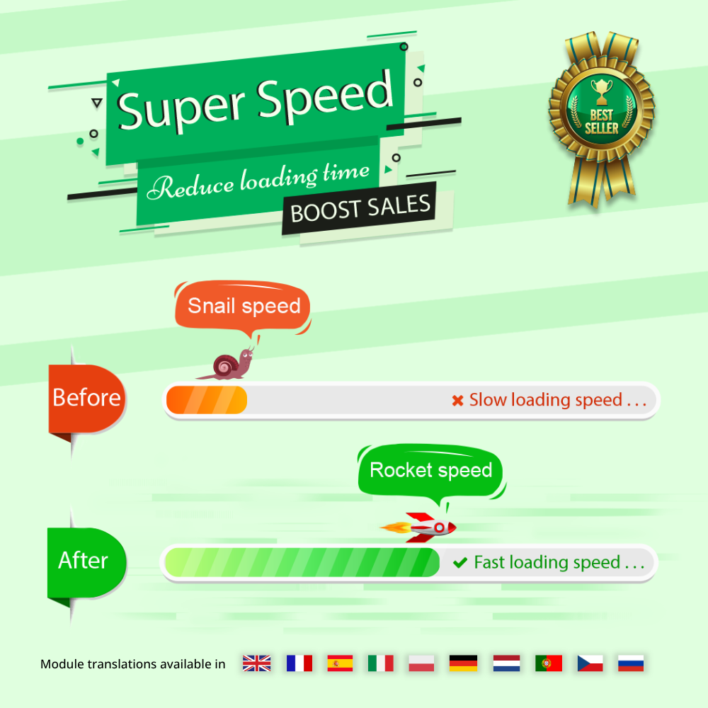 Super Speed - Incredibly fast - WebP, Page Cache & SEO