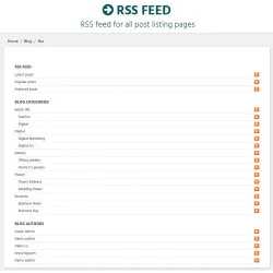 RSS feed for all post listing pages