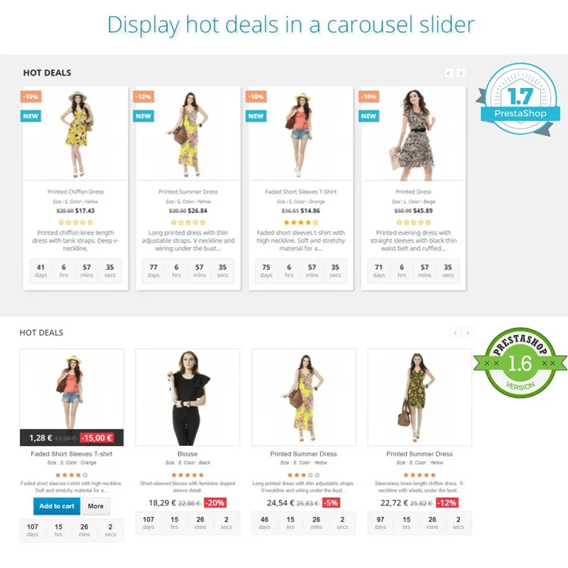 Hot deals PRO – Special products slider with countdown module