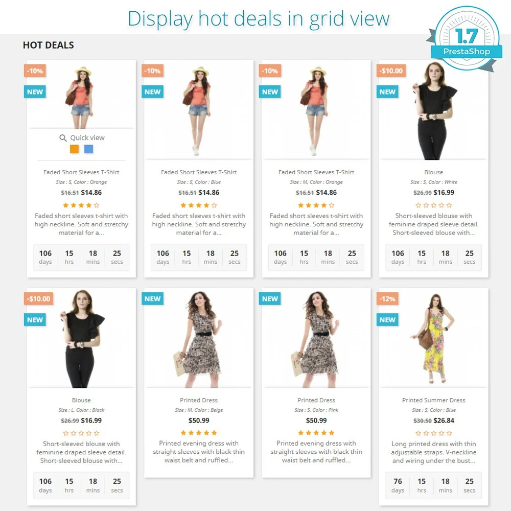 Hot deals PRO – Special products slider with countdown module