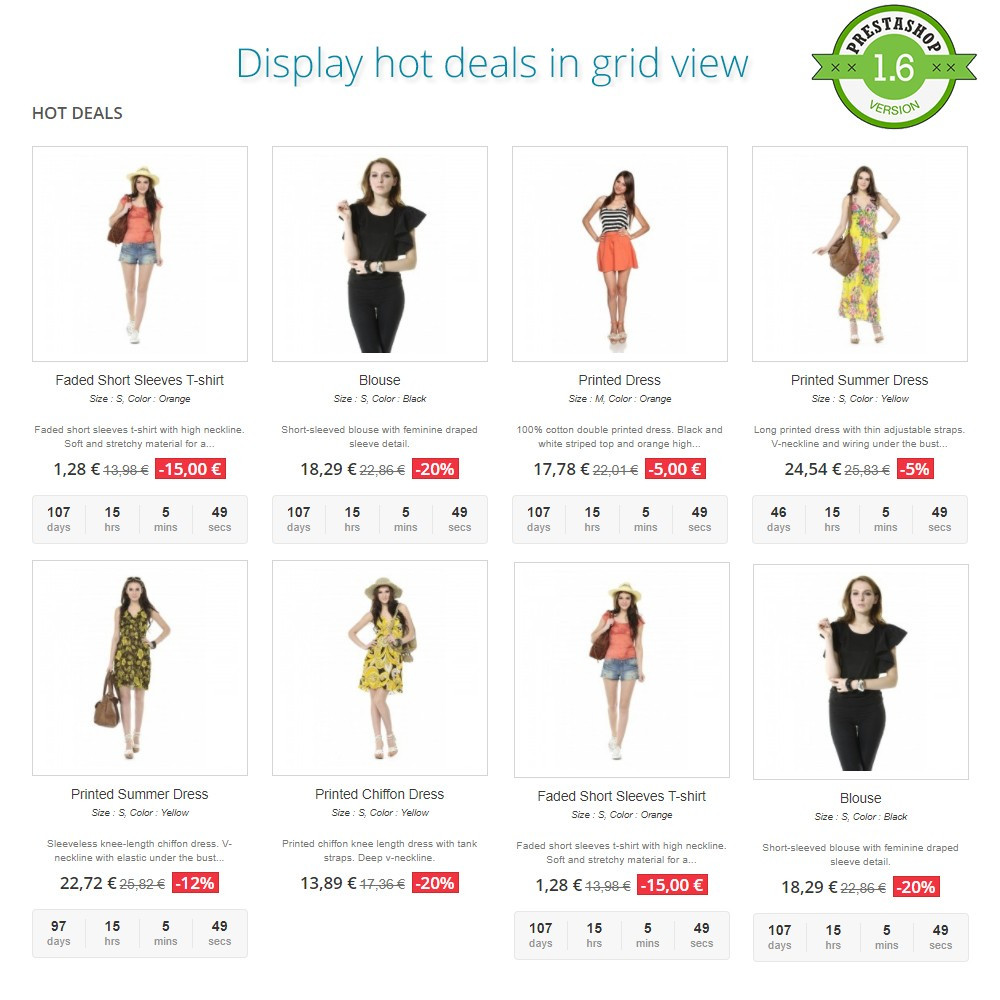 Hot deals PRO – Special products slider with countdown module Hot deals PRO – Special products slider with countdown module