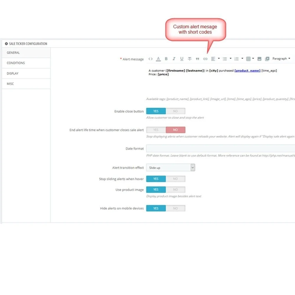 Sale Ticker – Display REAL TIME sales module