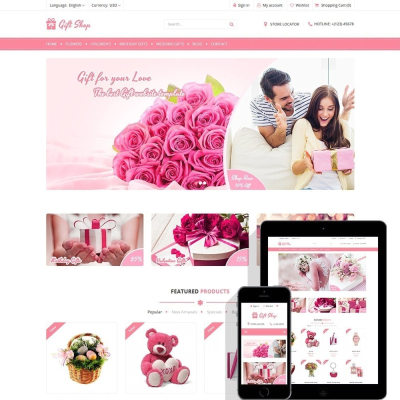 Gift shop – For gift, flower, toy & accessories stores template