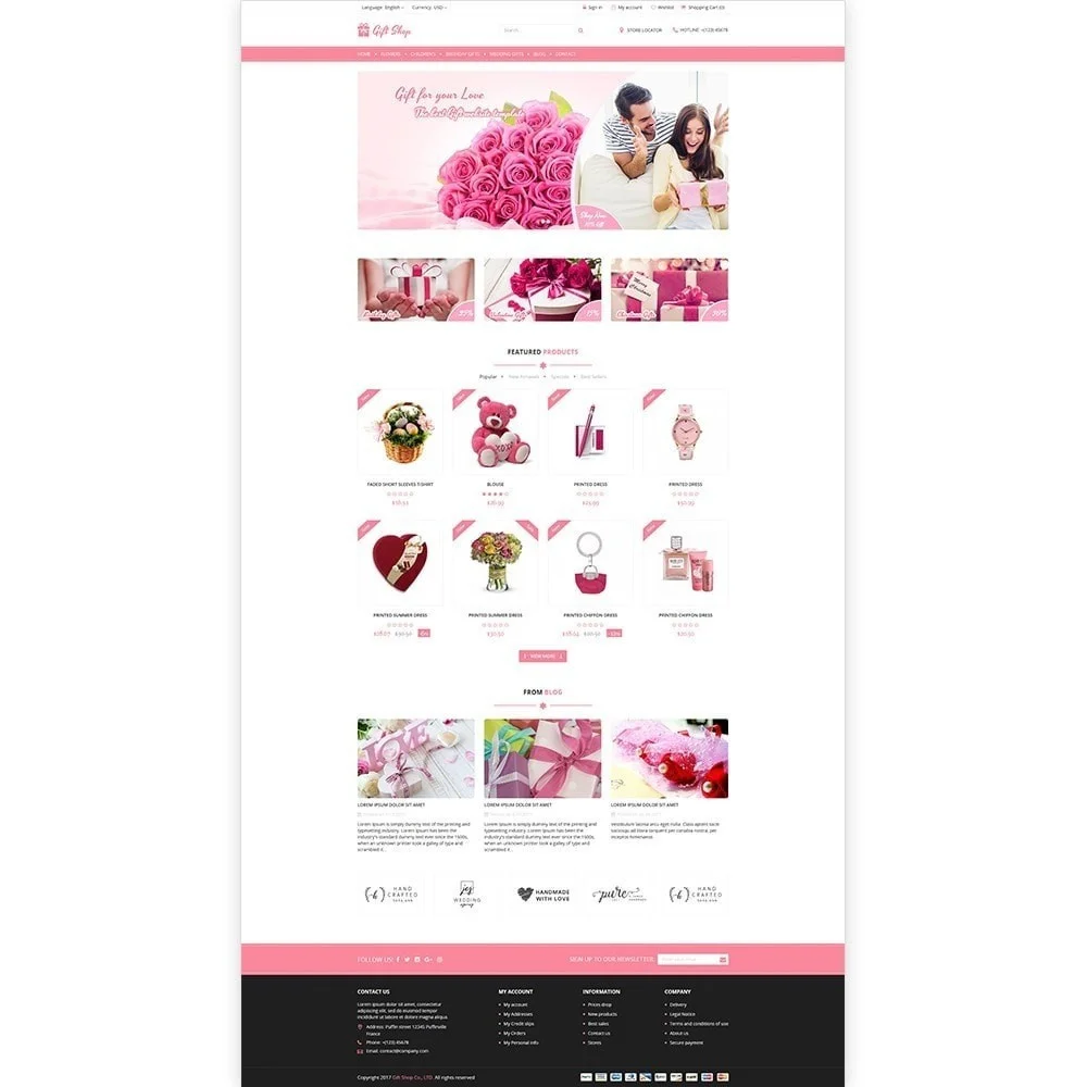 Gift shop – For gift, flower, toy & accessories stores template