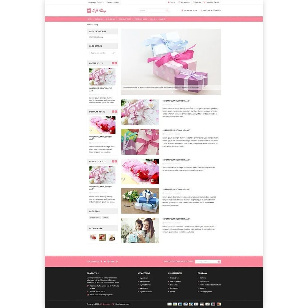 Gift shop – For gift, flower, toy & accessories stores template