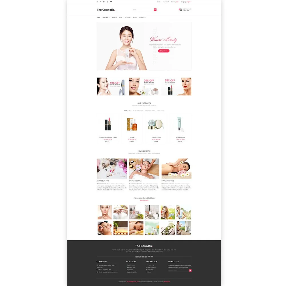 The Cosmetics – Beauty, health and cosmetic store template