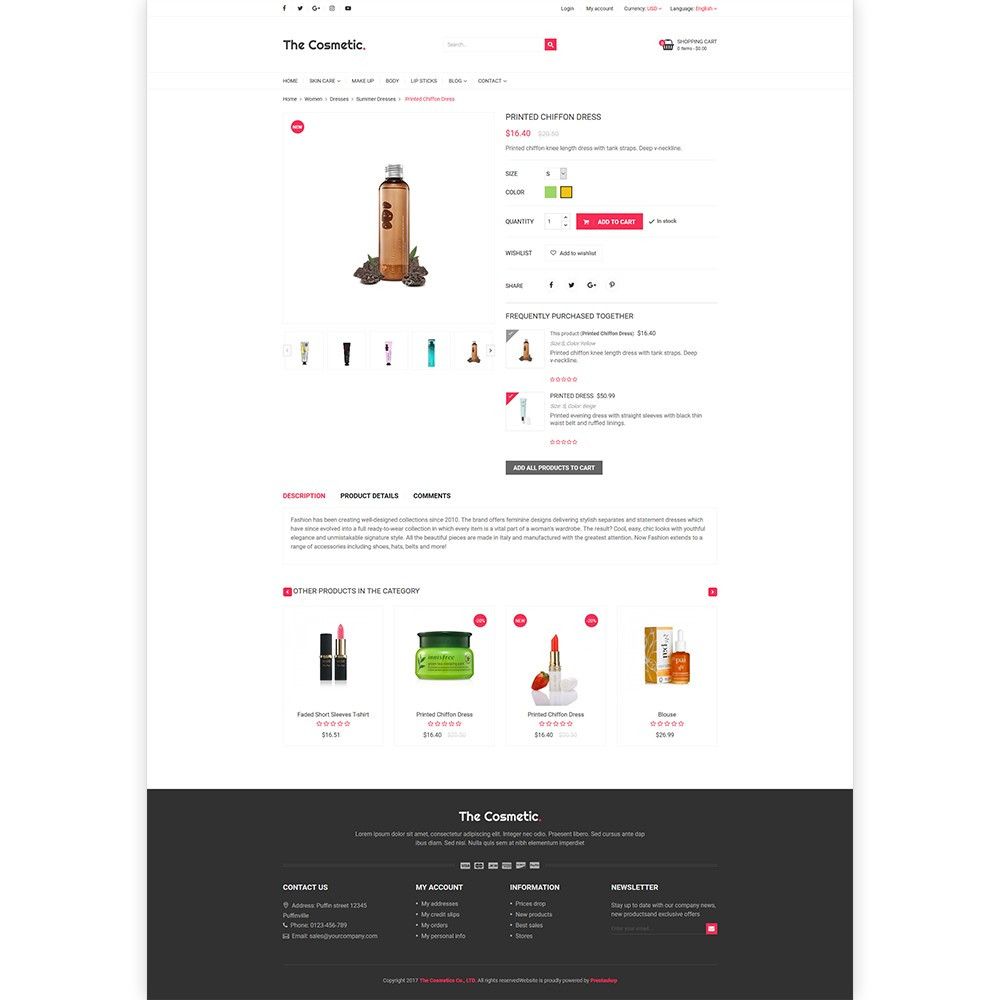 The Cosmetics – Beauty, health and cosmetic store template The Cosmetics – Beauty, health and cosmetic store template