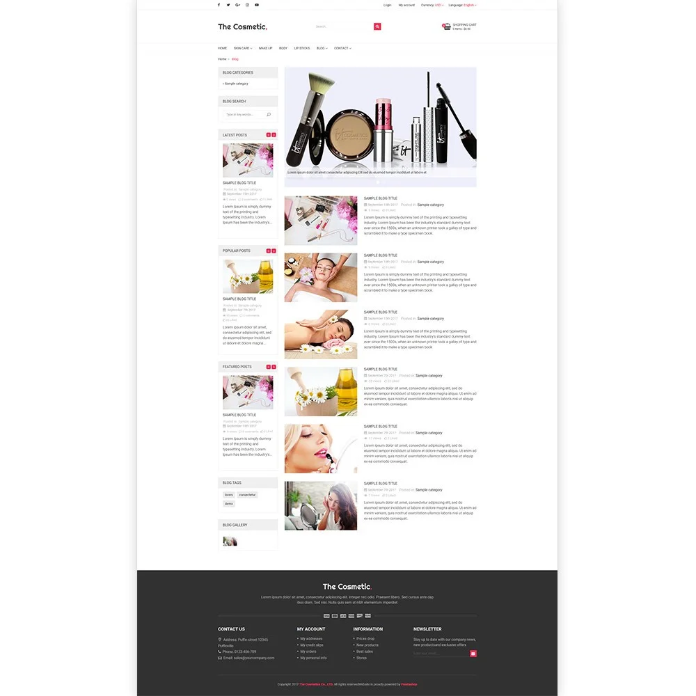 The Cosmetics – Beauty, health and cosmetic store template