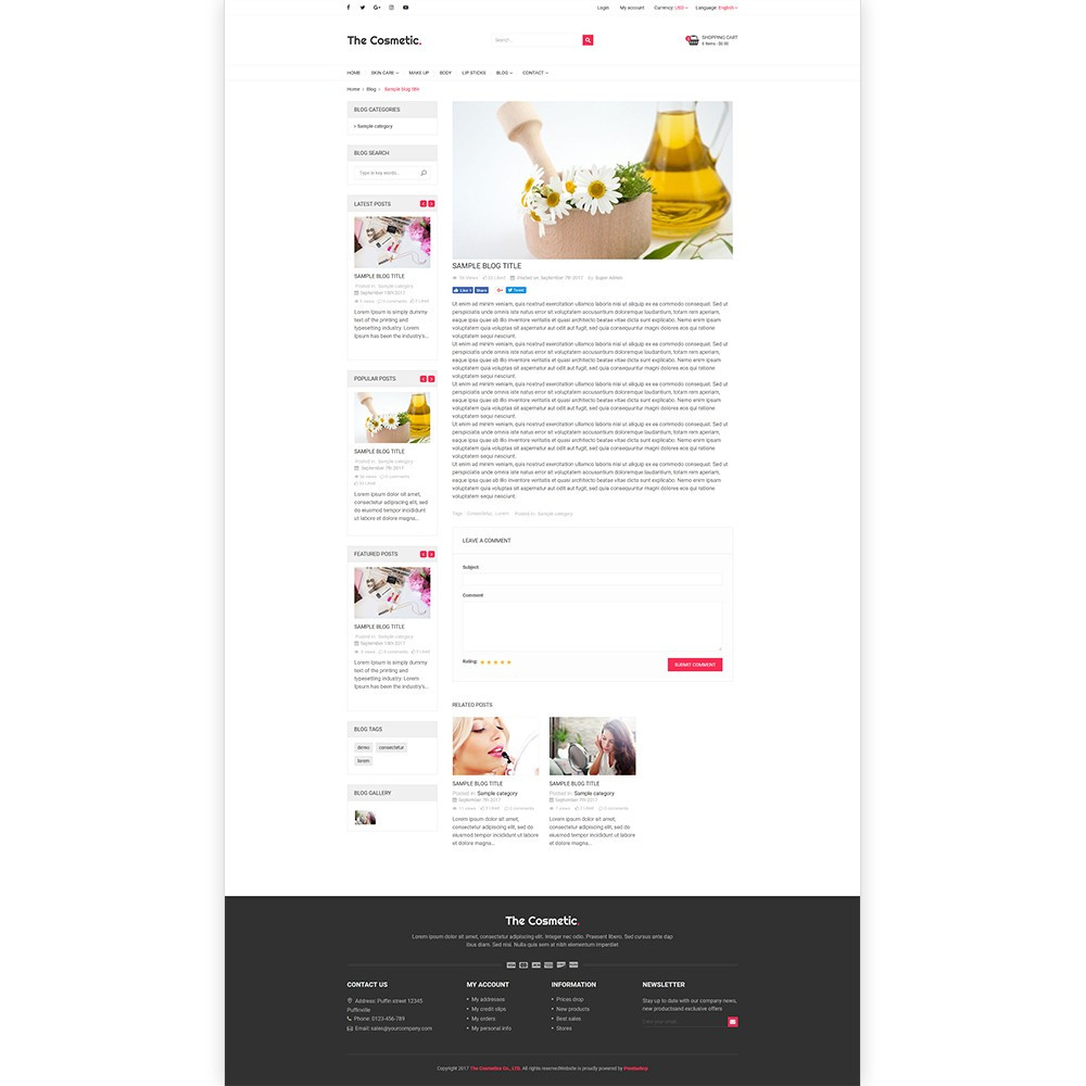 The Cosmetics – Beauty, health and cosmetic store template The Cosmetics – Beauty, health and cosmetic store template
