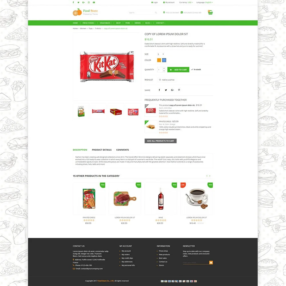 Food store – Fresh foods, drinks and fruit store template