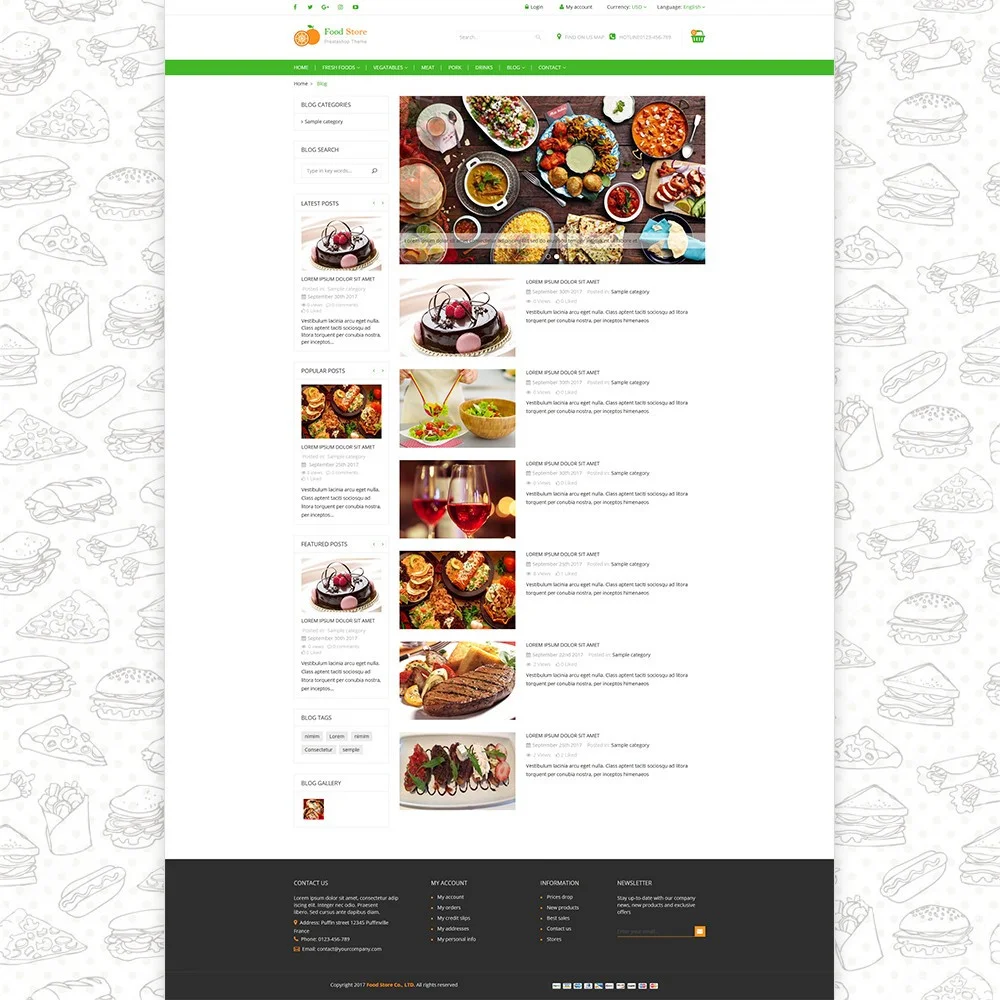 Food store – Fresh foods, drinks and fruit store template