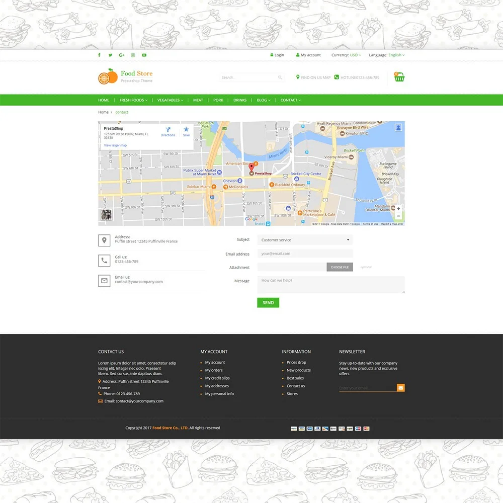 Food store – Fresh foods, drinks and fruit store template