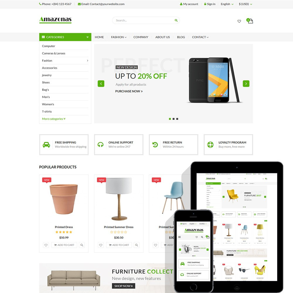 Amazonas – Fashion, digital and furniture template Amazonas – Fashion, digital and furniture template