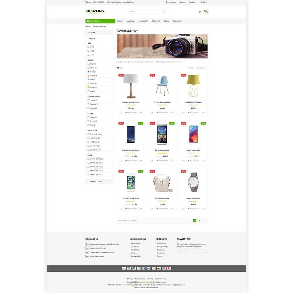 Amazonas – Fashion, digital and furniture template Amazonas – Fashion, digital and furniture template