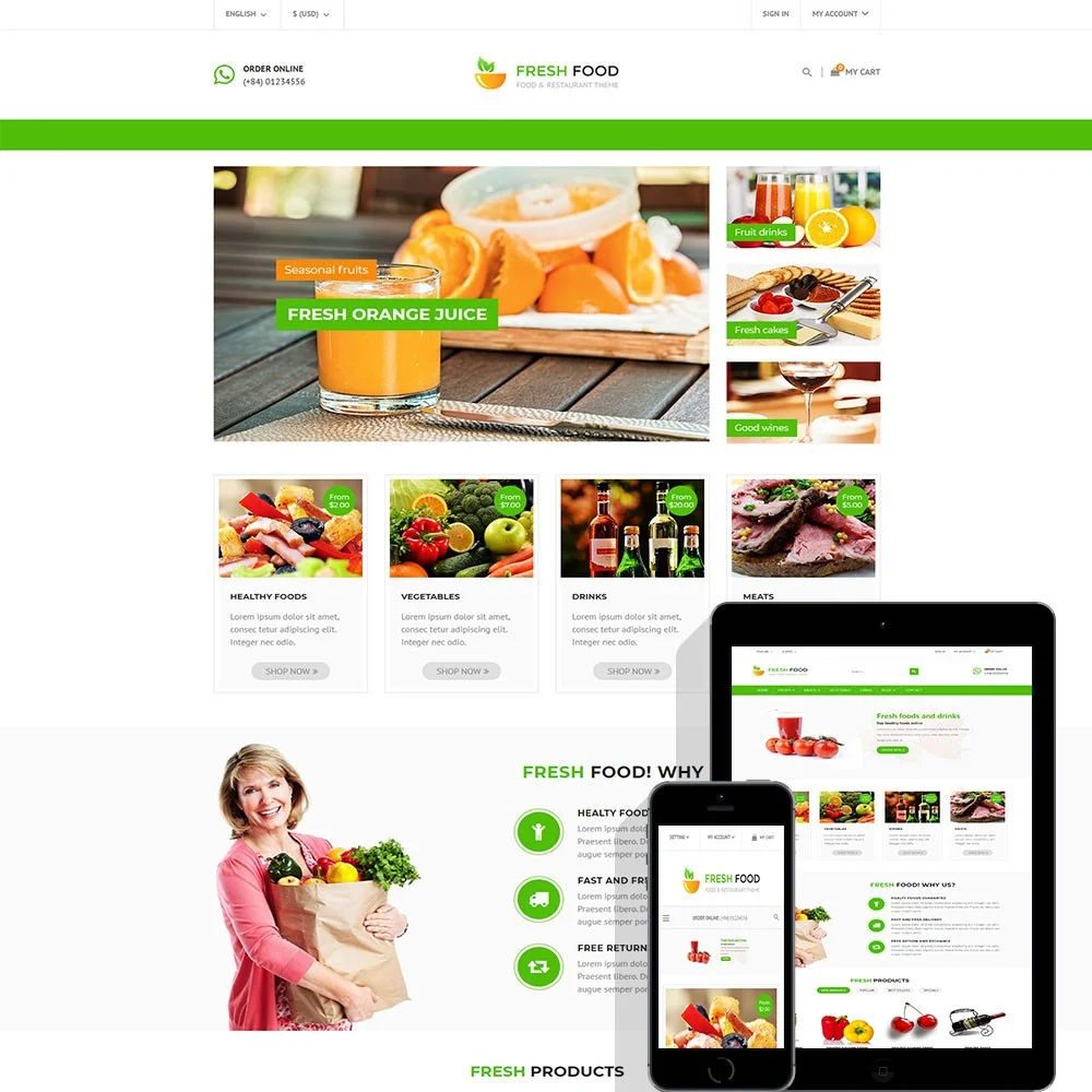 Fresh Food – Specific Prestashop Theme for Food & Restaurant Stores