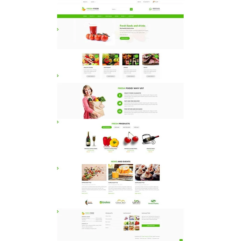 Fresh Food – Specific Prestashop Theme for Food & Restaurant Stores