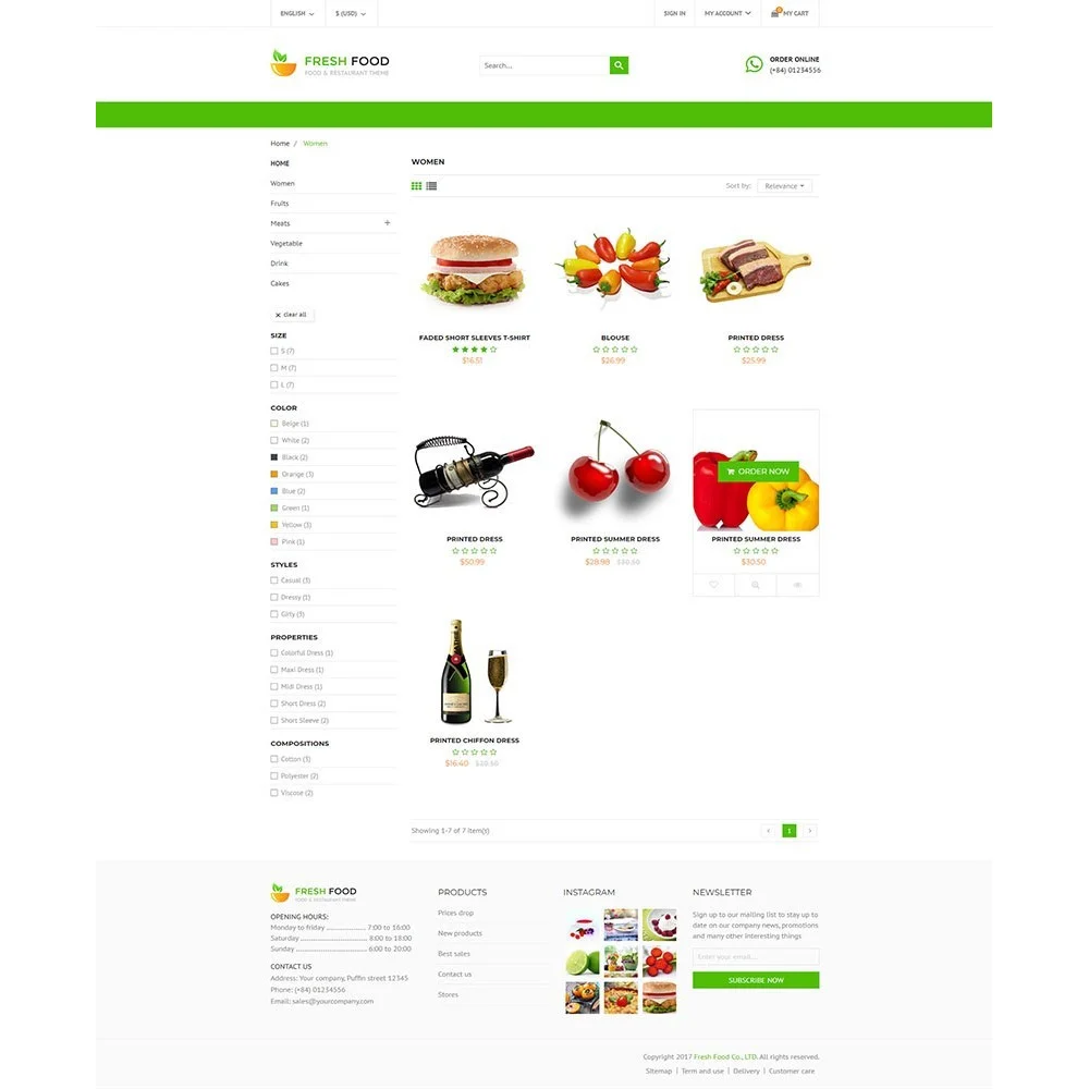 Fresh Food – Specific Prestashop Theme for Food & Restaurant Stores