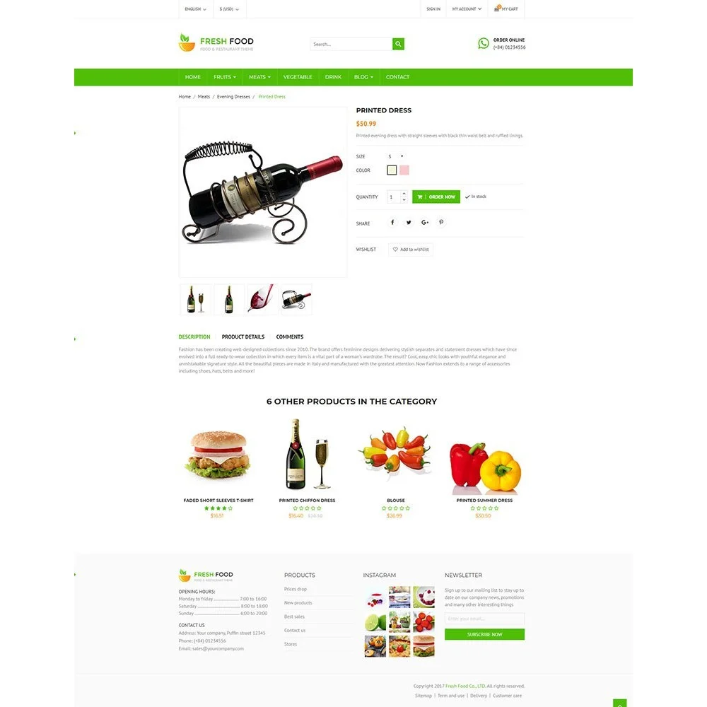 Fresh Food – Specific Prestashop Theme for Food & Restaurant Stores