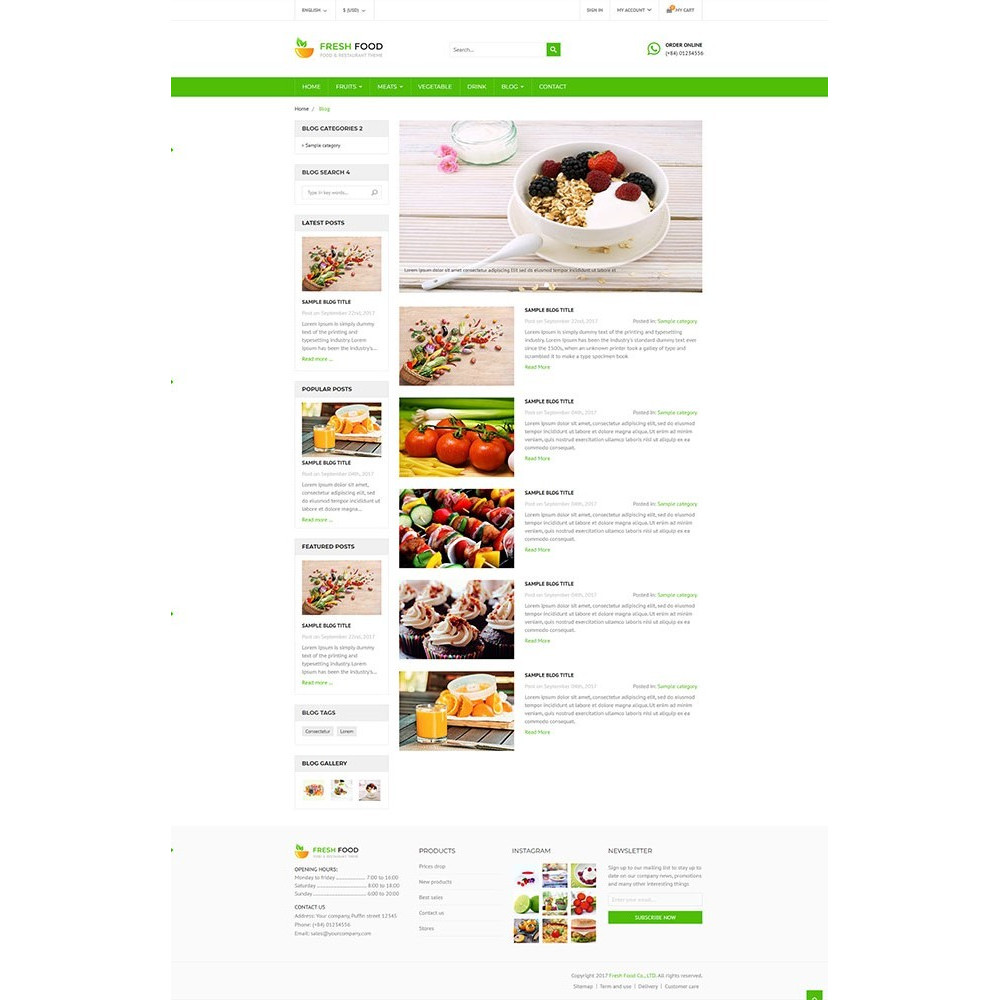 Fresh Food – Specific Prestashop Theme for Food & Restaurant Stores Fresh Food – Specific Prestashop Theme for Food & Restaurant Stores