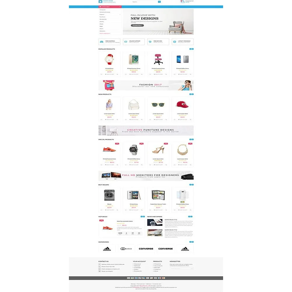 Shop Now – All in one package Prestashop theme