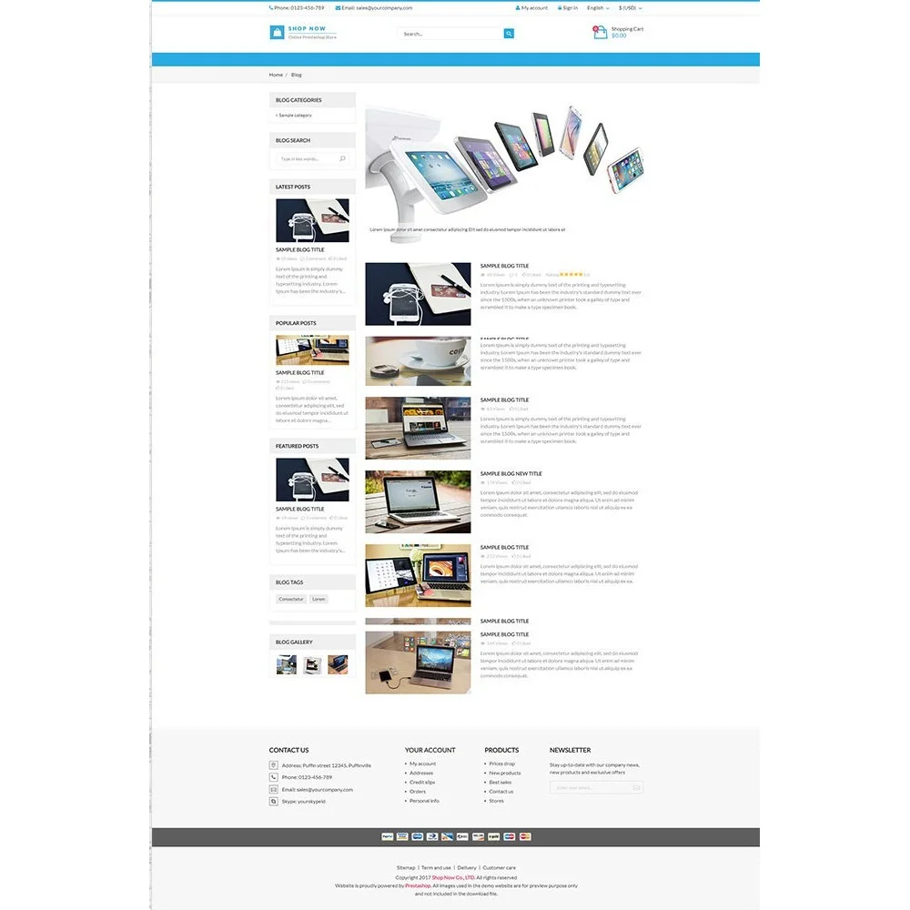 Shop Now – All in one package Prestashop theme